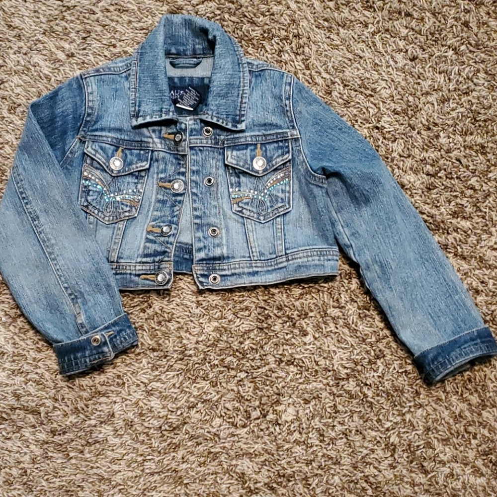 Girls short waist denim jacket